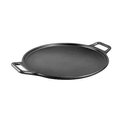Lodge Seasoned Cast Iron Pizza Pan - Cast Iron Baking Plate for Homemade Crusts & Flatbreads - Durable Heirloom Quality Pizza Pan with Handles - 14 Inch