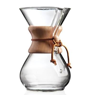 Chemex Pour-Over Glass Coffeemaker - Classic Series - 6-Cup - Exclusive Packaging | Manual Drip Coffee Brewer, Non-Porous Borosilicate Glass, Uses Bonded Filters, Sediment-Free