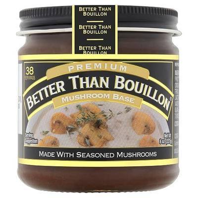 Better Than Bouillon Premium Mushroom Base, Made from Seasoned & Concentrated Mushrooms, Makes 9.5 Quarts of Broth, 38 Servings, 8 OZ (Pack of 1)