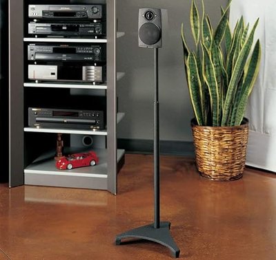 Sanus Systems EF-SATB Euro Foundations Adjustable Satellite Speaker Stands, Black (Pair)