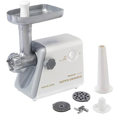Panasonic Meat Grinder, Electric Heavy Duty with Sausage Stuffer and Kubbe Maker Attachments, Precision Japanese Technology, Multifunctional Tabletop (MK-G20NR-W)