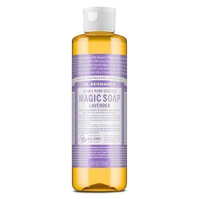 Dr. Bronner's Pure-Castile Magic Liquid Soap (Lavender, 8 Ounce) – Made with Regenerative Organic Certified Oils – For Face, Body Wash, Baby Soap & Sensitive Skin – Concentrated, Vegan, Non-GMO