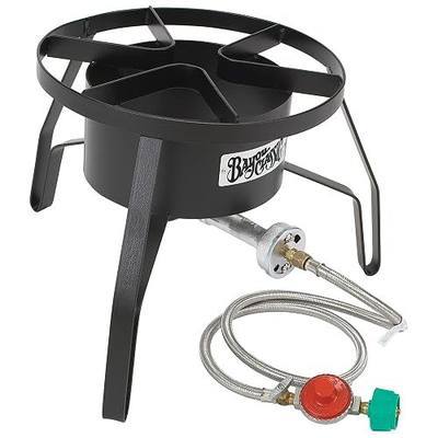 Bayou Classic High Pressure Cooker, 14" Wide, 10 psi SP10 Cooker,Black,18″ x 18″ x 13″. Weight: 13.8lbs.