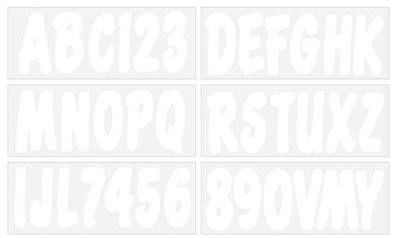 Hardline Products USA Series 200 Boat Registration Numbers Kit – 3 Inch Solid White Marine Vinyl Lettering & Decals – UV & Fuel Resistant – USCG Compliant – Includes 4 Sets of A-Z and 0-9