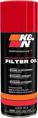 K&N Air Filter Oil: Aerosol; Restore Engine Air Filter Performance and Efficiency, 99-0516, 347g(12.25 Oz)