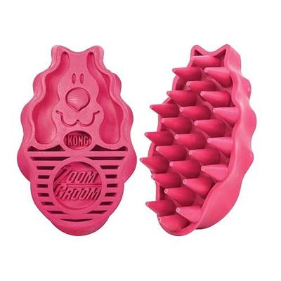 KONG - ZoomGroom - Dog Brush for Grooming and Shampooing - Red Brush for Large Dogs