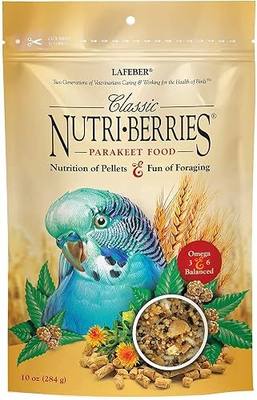 LAFEBER'S Classic Nutri-Berries Pet Bird Food, Made with Non-GMO and Human-Grade Ingredients, for Parakeets (Budgies), 4 lb