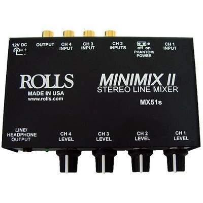 Rolls MX51S Mini Mix 2 Four-Channel Stereo Line Mixer Black
