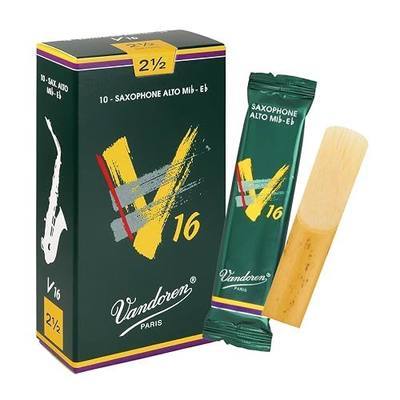 Vandoren SR7025 Alto Sax V16 Reeds Strength 2.5; Box of 10