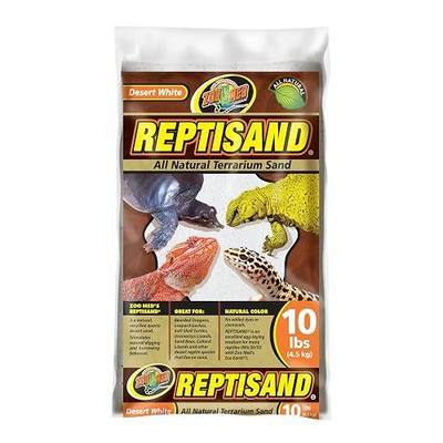Zoo Med ReptiSand®, 10 Pounds, Desert White | Natural, For Bearded Dragons, Leopard Geckos & Desert Species, Chemical-Free, Ideal for Digging, Burrowing & Egg Laying