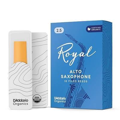 D'Addario Royal Organic Alto Saxophone Reeds, Strength 2.5, 10-Pack