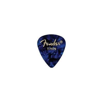 Fender Premium Celluloid Guitar Picks 351 Shape, Blue Moto, Thin, 12-Pack