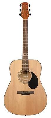 Jasmine S35 Dreadnought Acoustic Guitar Strings 6, Rosewood Fingerboard, Advanced X Bracing – Full-Size Guitar for Beginners & Others – Natural Finish, Right | Mahogany Back and Sides, Rosewood Fingerboard, Advanced X Bracing, 25.5 Scale, Satin Finish