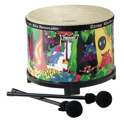 Remo KD-5080-01 Kids Percussion Floor Tom Drum - Fabric Rain Forest, 10"