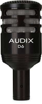 AUDIX D6 Cardioid Dynamic Kick Drum Microphone for Kick Drums and Bass Instruments | Cardioid Dynamic Mic with Vlm Diaphragm, 30 Hz-15 Khz, Handles ≥144 Db Spl, Ideal for Kick Drums and Bass Cabs