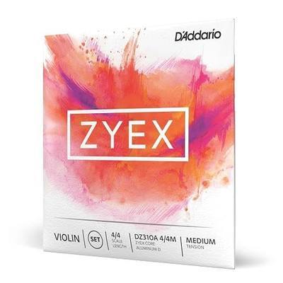 D'Addario Zyex Violin String Set with Aluminum D, 4/4 Scale, Medium Tension