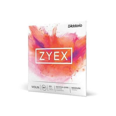 D'Addario Zyex Violin String Set with Silver D, 4/4 Scale, Medium Tension