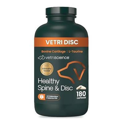 VetriScience Healthy Spine & Disc Easy-Open Capsules, Back and Spinal Support Chondroitin and Taurine Supplement for Dogs, Perfect for Dachshunds, Corgis, Frenchies, Basset Hounds & More, 180 Count