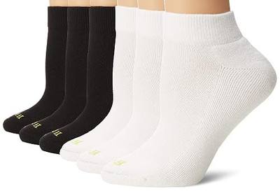 HUE Quarter Top Ankle Socks for Women with Cushion, 6 Pair Pack