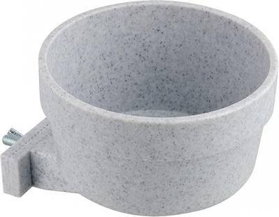 Lixit® Kennel Cage Food or Water Bowl - Non Spill Hanging Removable Dog Crate Bowls - Carrier Water Food Bowl for Dogs or Cats - Attaches to Cage for Convenient Feeding and Drinking (Gray, 20 Ounce)