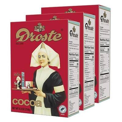 Droste Cocoa Powder Dutch Style Cocoa for Baking Desserts and More, 8.8 Ounce (Pack of 3)