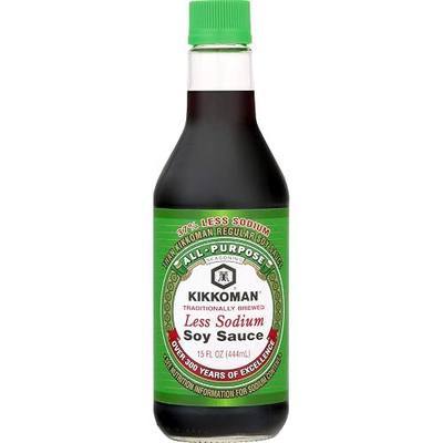 Kikkoman Naturally Brewed Less Sodium Soy Sauce, 15 OZ