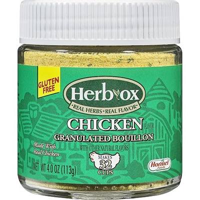 HERB-OX Chicken Bouillon Granules Chicken Stock Seasoning, 4oz Jars 12 pack