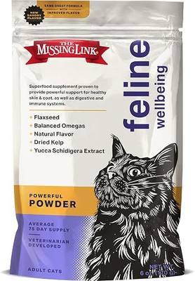The Missing Link Feline Superfood Supplement Powder 6oz Bag, Veterinarian Formulated, Balanced Omega 3 & 6 for Healthy Skin & Coat, Digestion, Immunity & Overall Cat Health