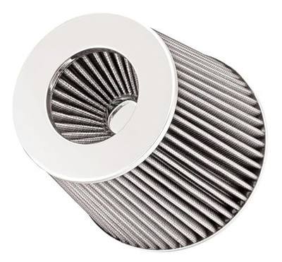 Spectre Performance Universal Clamp-On Air Filter: High Performance,Washable Filter: Round Tapered,3 in/3.5 in/4 in Flange ID,6.719 in (171 mm) H,6 in (152 mm) Base,4.75 in (121 mm) Top,SPE-8138,White