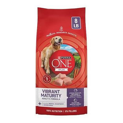 Purina ONE High Protein Dry Senior Dog Food Plus Vibrant Maturity Adult 7 Plus Formula - 8 lb. Bag