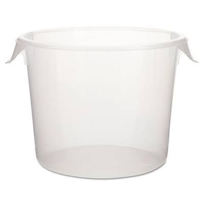 Rubbermaid Commercial Products Plastic Round Food Storage Container with Bail Handle, 6 Quart, Clear, High Temperature Range Food Organization/Storage for Wet/Dry Food in Kitchen/Restaurants/Cafeteria