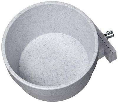 Lixit Quick Lock Removable Cage Bowls for Rabbits, Guinea Pigs, Gerbils, Ferrets, Dogs, Cats, Birds, and Other Small Animals - Made in USA (Gray, 20 Ounce)