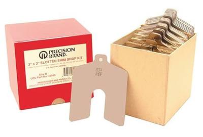 Precision Brand 80 Piece Size A 2" x 2" Stainless Steel Slotted Shim Shop Kit