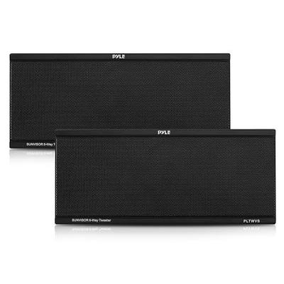 Pyle 6 Way Car Stereo Speaker-Dual 200 Watt High Powered Loud Sound Speakers System with 60mm Piezo Midrange,40mm Audio Tweeter,4 Ohm,2.5 kHz-20 kHz-Wire,Sun Visor Mount Strap-Pyle PLTWVS(Pair),Black