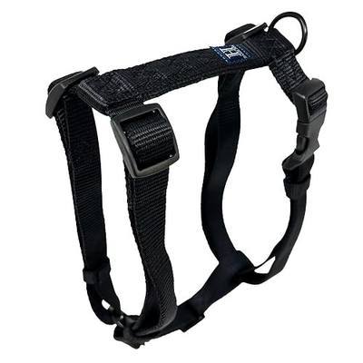 Hamilton Adjustable Nylon Dog Harness, Large 1" x 30-40", Black | Premium Quality Nylon, Durable Buckle, Sturdy D-Ring, No Pull, 4 Point Adjustable, Large Breed Dogs