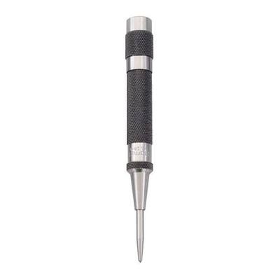 Starrett Steel Automatic Center Punch, 5" Length, 9/16" Punch Diameter | With Adjustable Stroke, Lightweight, Knurled Steel Handle, 18A