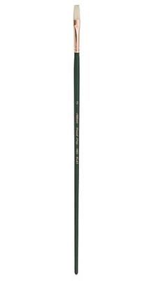 Silver Brush 1001-2 Grand Prix Premier Long Handle Hog Bristle Brush, Flat, Size 2 | Stiff Flagged Hog Bristle, Superb Paint Absorbency, Well-Balanced, Lightly Textured Strokes, Easel Painting