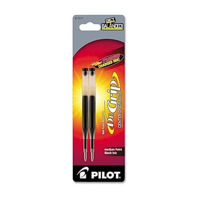 PILOT Dr. Grip Center of Gravity Ballpoint Ink Refill, Medium Point, Black Ink, 2-Pack (77271)