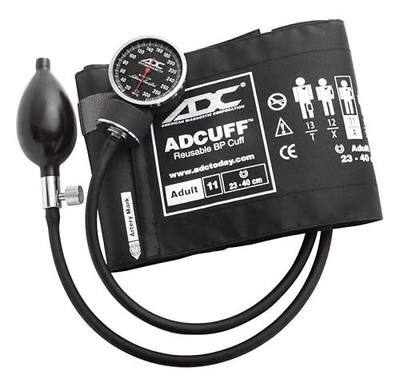 ADC Diagnostix 720 Premium Professional Pocket Aneroid Sphygmomanometer | Features our two-piece Adcuff, Adult size in Black (fits limbs 23-40cm). Includes zippered storage case.
