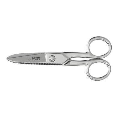 Klein Tools 2100-5 Electrician Scissors, Made in USA, 5.25-Inch Compact Scissors for Heavy-Duty Cutting and Low Voltage Work, Multi-Purpose