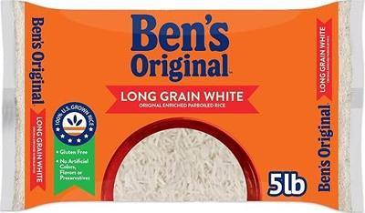BEN'S ORIGINAL Enriched Long Grain White Rice, Parboiled Rice, 5 lb Bag