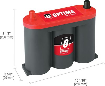 OPTIMA® Batteries High Performance 6V REDTOP® Sealed AGM 6V Battery | Car, Truck and SUV Starting Battery, 800 CCA, SAE Terminal, Maintenance Free, Versatile Mounting, 6 Volt