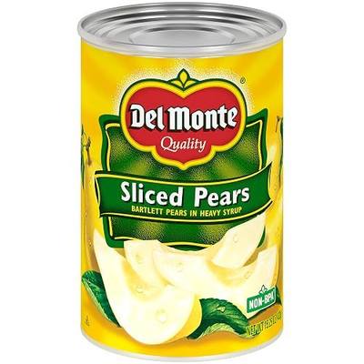 DEL MONTE Sliced Bartlett Pears in Heavy Syrup, Canned Fruit, 15.25 oz Can