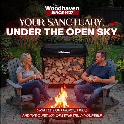 Woodhaven 3-Foot Firewood Rack – American Brand – ⅛ Plus Cord Raised Lumber Storage Rack – Keeps Wood Dry & Ready – Heavy-Duty Steel, Lifetime Structural Warranty (With Cover)