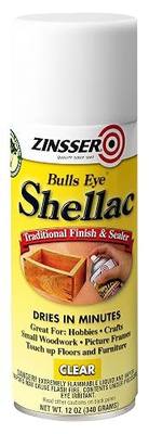 Zinsser 408 Bulls Eye Shellac Traditional Finish & Sealer Spray, 12 oz, Clear