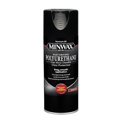 Minwax Fast Drying Polyurethane Spray, Protective Wood Finish, Clear/Warm Gloss, 11.5 oz. Aerosol Can ( Packaging May Vary)
