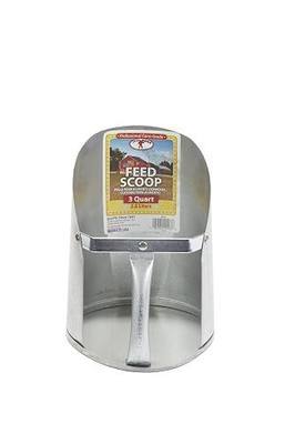 Little Giant® Galvanized Feed Scoop for Livestock | Heavy Duty Stackable Feed Scoop with Enclosed Handle (3 Quart, 1, Count)