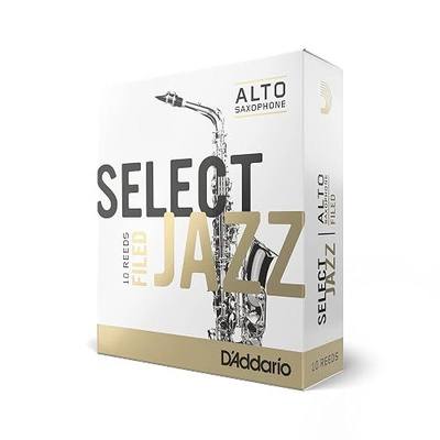 D'Addario Woodwinds Select Jazz Alto Sax Reeds, Filed, Strength 3 Medium, 10-pack