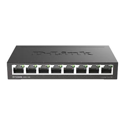 D-Link DGS-108, 8 Port Gigabit Ethernet Switch Unmanaged, Network Splitter, Silent Fanless, Network Hub, Sturdy Metal with Shielded Ports, Compact Desktop/Wall Mount, QoS, Energy Saving, Plug and Play