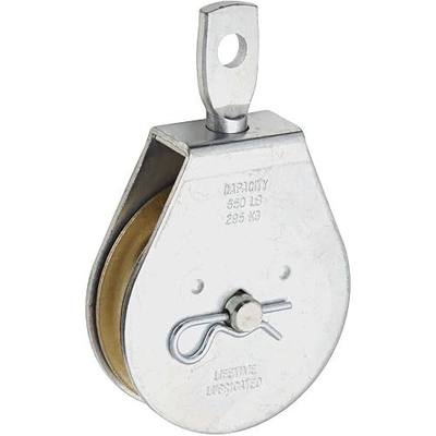 National Hardware N220-004 Swivel Single Pulley System 3 in Zinc Plated Steel Body Rope Pulley for Lifting Indoor and Outdoor Applications with Removable Axle and Sheave